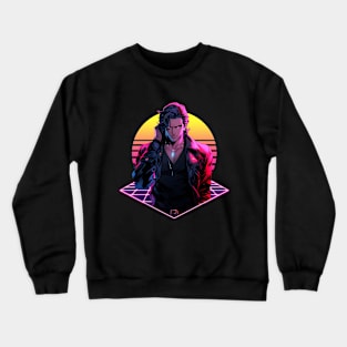 Retro Wave 80s Anime Man – Anime Shirt Crewneck Sweatshirt